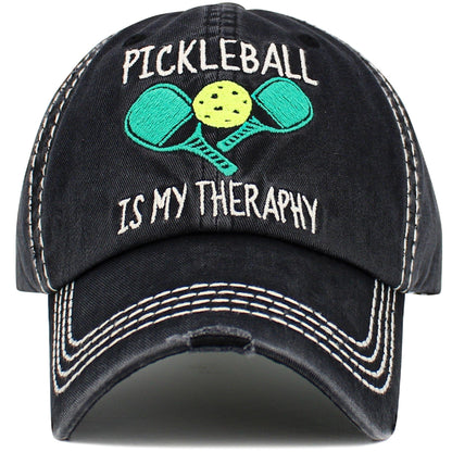 Pickleball Therapy Washed Vintage Cap