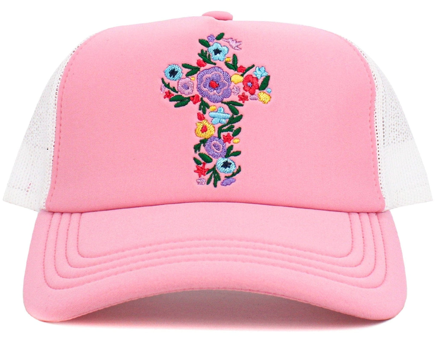 Floral Cross Meshback Trucker Cap