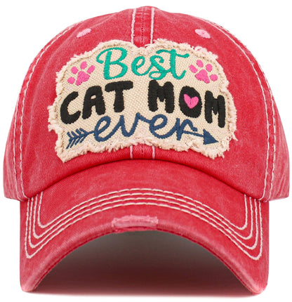 Best Cat Mom Ever Vintage Baseball Cap