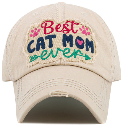 Best Cat Mom Ever Vintage Baseball Cap