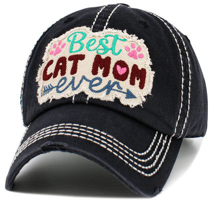 Best Cat Mom Ever Vintage Baseball Cap