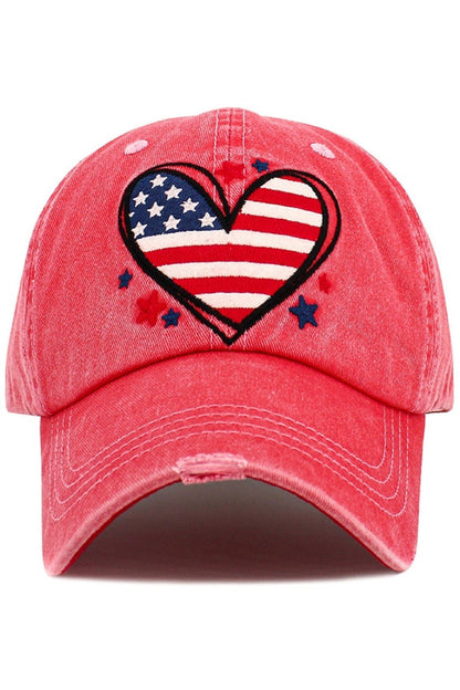 Heart Flag Vintage Baseball Cap