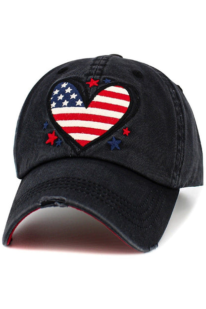 Heart Flag Vintage Baseball Cap