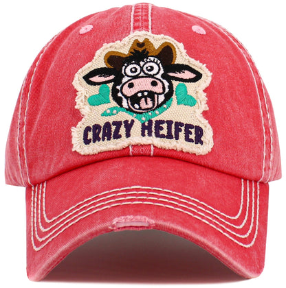 Crazy Heifer Vintage Baseball Cap