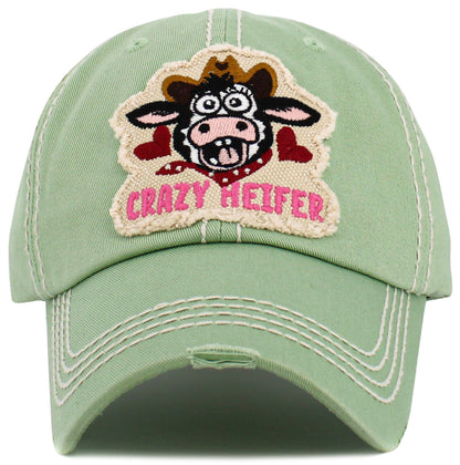 Crazy Heifer Vintage Baseball Cap