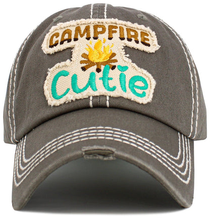 "Campfire Cutie" Vintage Washed Baseball Cap