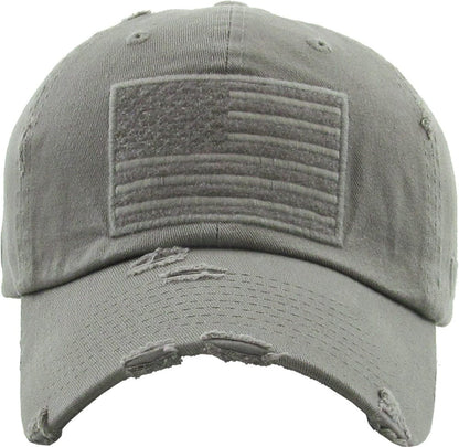 American Flag Washed Vintage Distressed Baseball Cap