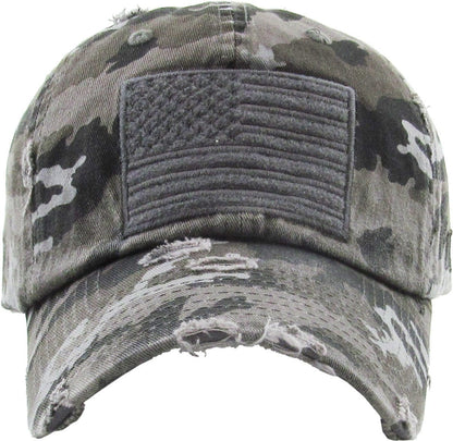 American Flag Washed Vintage Distressed Baseball Cap