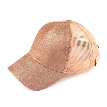 Kids Glitter High Pony Baseball Cap