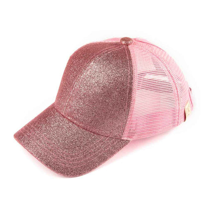 Kids Glitter High Pony Baseball Cap