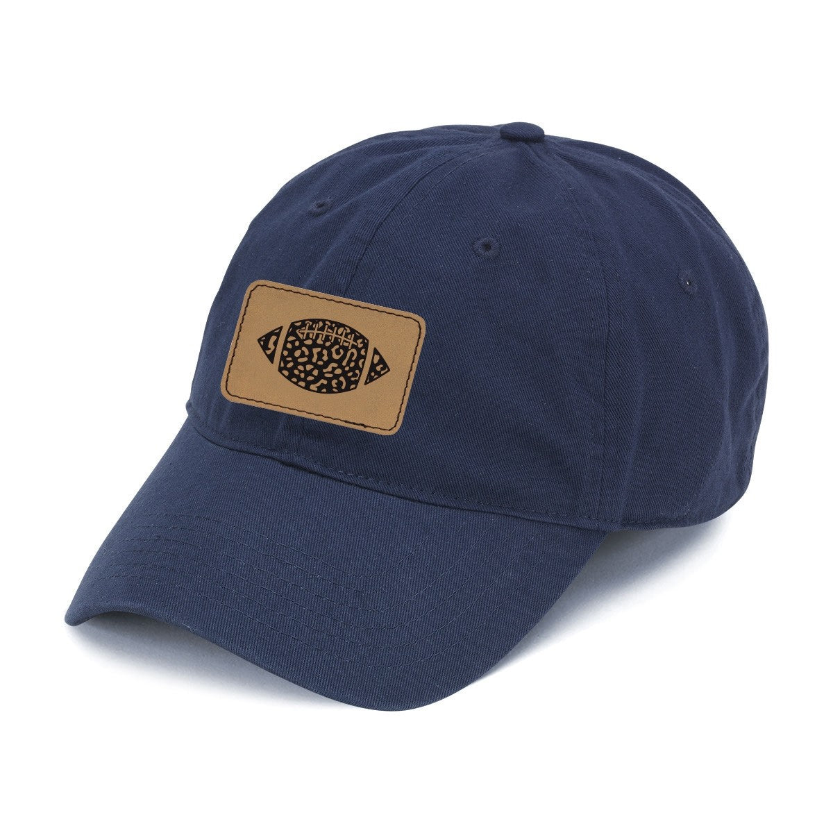 Leopard Football Patch Navy Heavy Cotton Cap