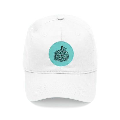 Teal Leopard Pumpkin Patch White Cap