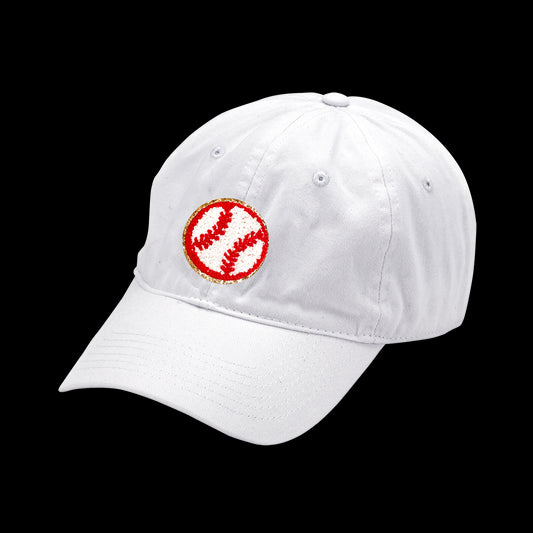 Baseball Varsity Patch White Cap