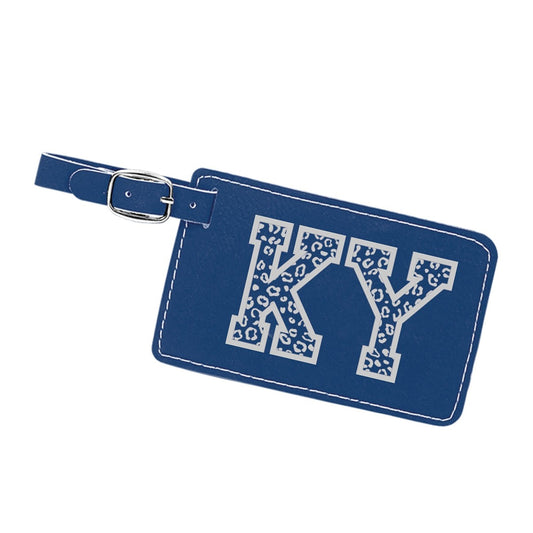 Leopard KY Royal Blue Luggage Tag