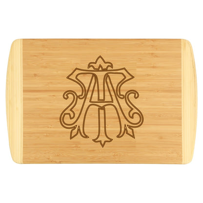 Personalized Chic Monogram Two-Tone Cutting Board