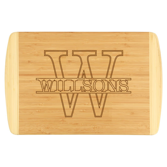 Personalized Name Two-Tone Cutting Board