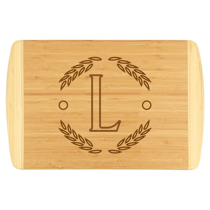 Personalized Wreath Two-Tone Cutting Board