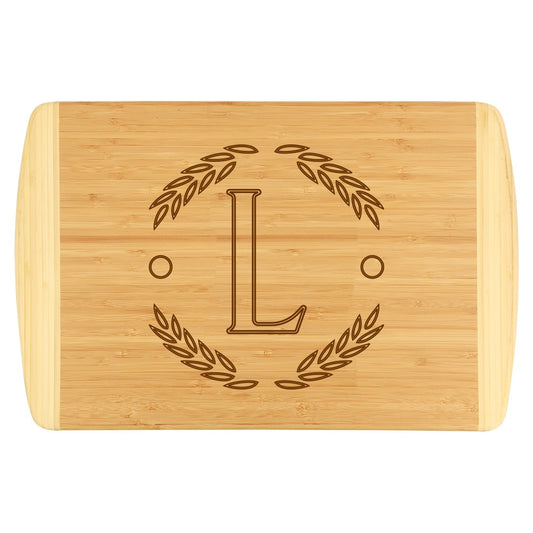 Personalized Wreath Two-Tone Cutting Board