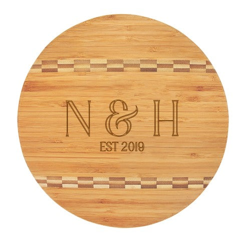 Personalized Initials Round Cutting Board