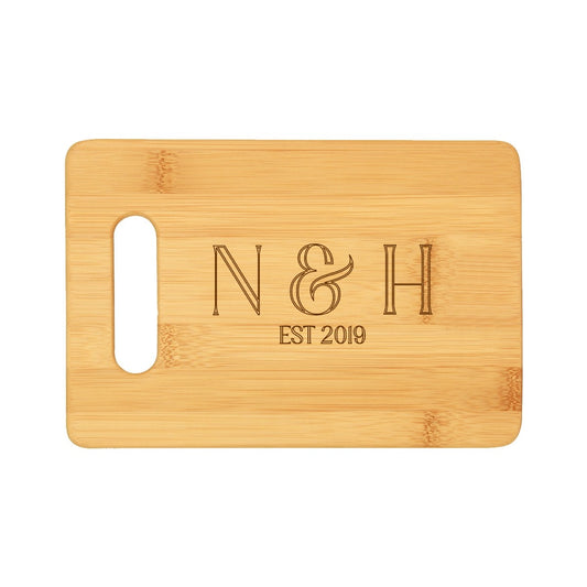 Personalized Initials Bamboo Bar Cutting Board