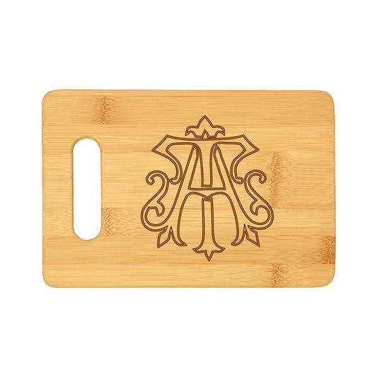 Personalized Chic Monogram Bamboo Bar Cutting Board