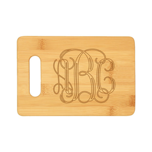 Personalized Vine Initials Bamboo Bar Cutting Board