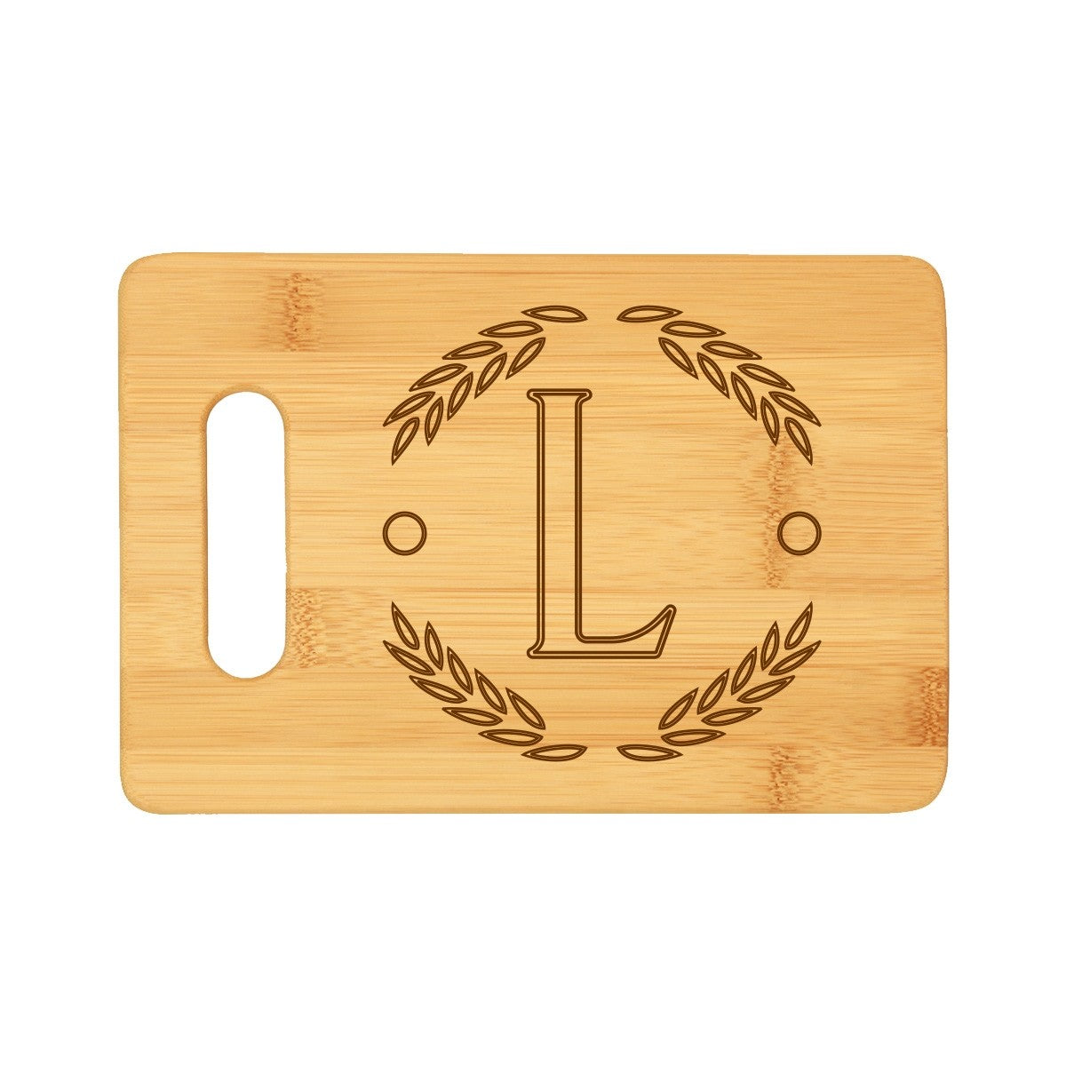 Personalized Wreath Bamboo Bar Cutting Board