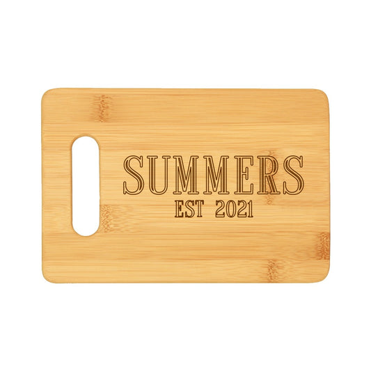 Personalized EST. Year Bamboo Bar Cutting Board