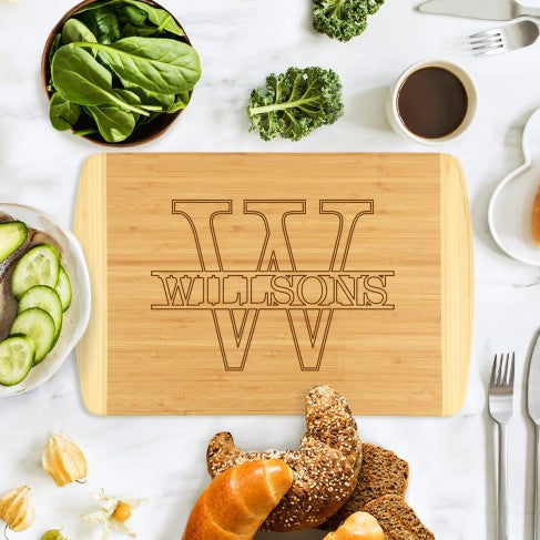 Personalized Name Two-Tone Cutting Board