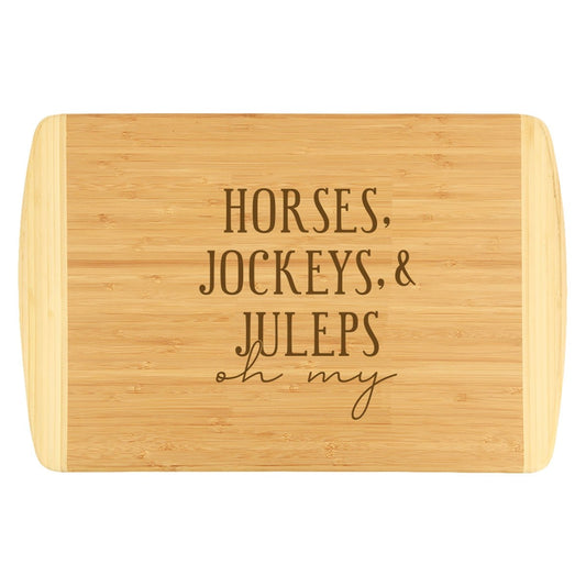 Horses, Jockeys, & Juleps Two-Tone Cutting Board