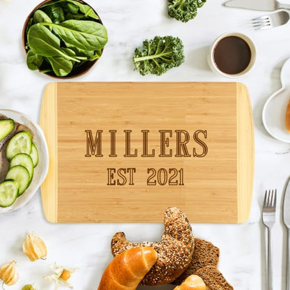 Personalized EST. Year Two-Tone Cutting Board