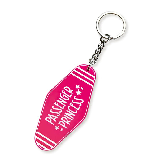 Hot Pink & White Passenger Princess Keychain