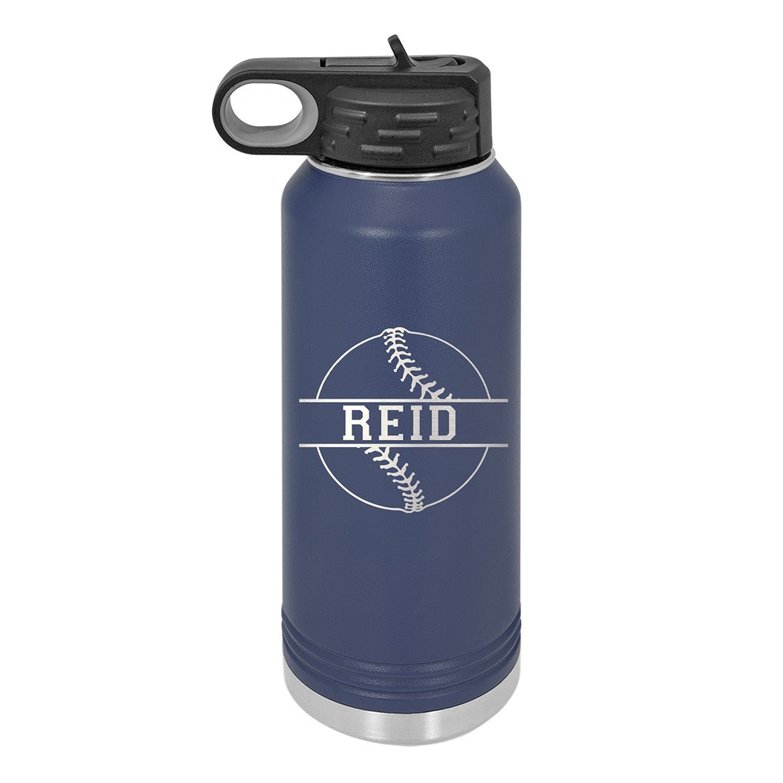 Personalized Water Bottle With Baseball Design