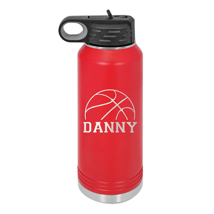 Personalized Water Bottle With Basketball Design