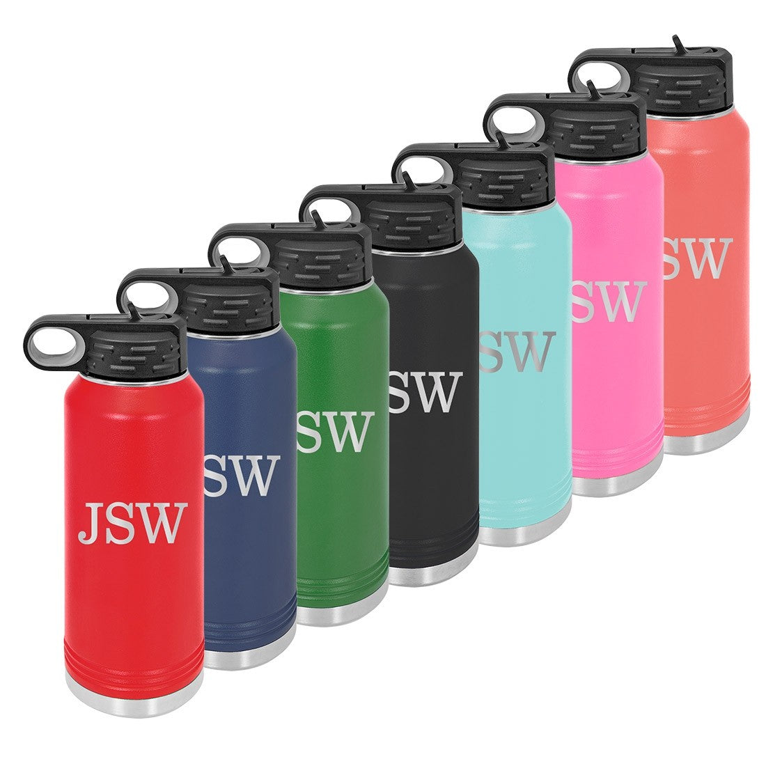 Personalized Water Bottle With Classic Male Initials