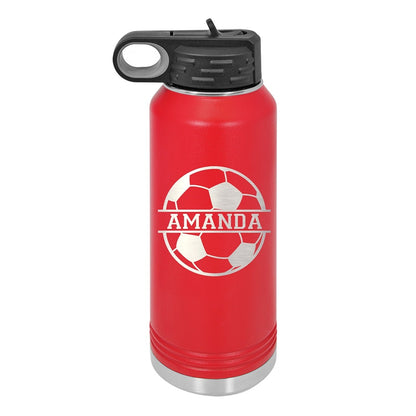 Personalized Water Bottle With Soccer Design