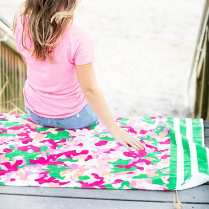 Personalized Fruit Punch Pink Beach Towel