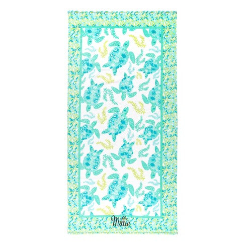 Personalized Sea Turtle Beach Towel