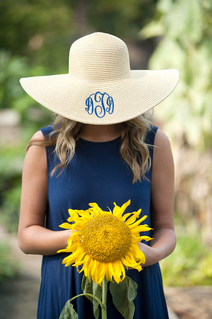 Personalized Natural Adult Floppy Beach Hat