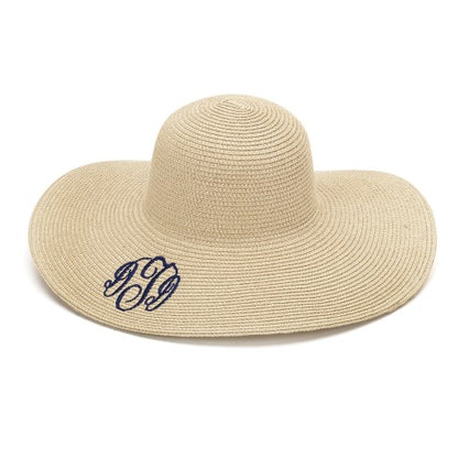 Personalized Natural Adult Floppy Beach Hat