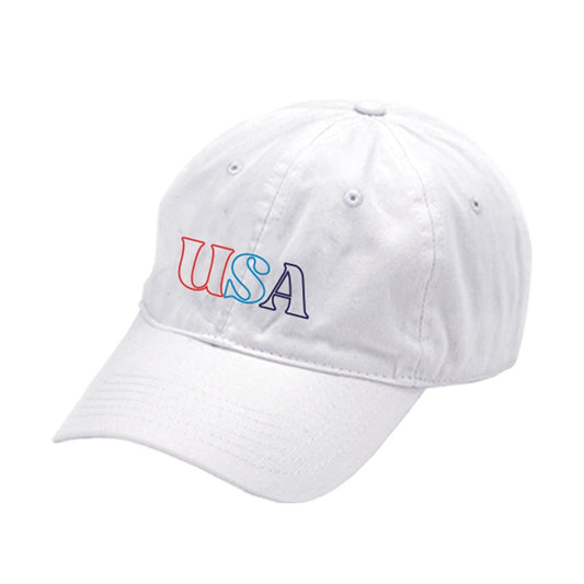 USA Outline White Cap