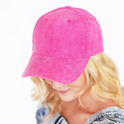 Personalized Hot Pink Corduroy Hat