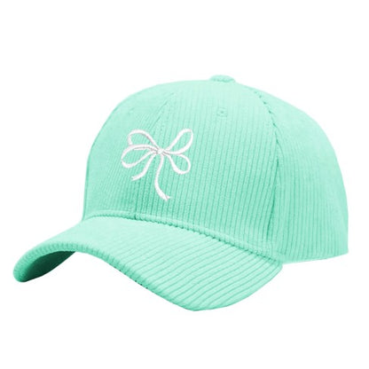 Bow Mint Corduroy Cap