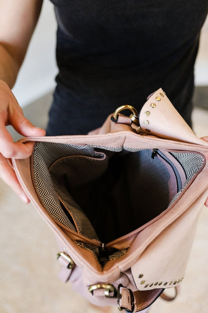 Indigo Convertible Backpack w/ Stud Details