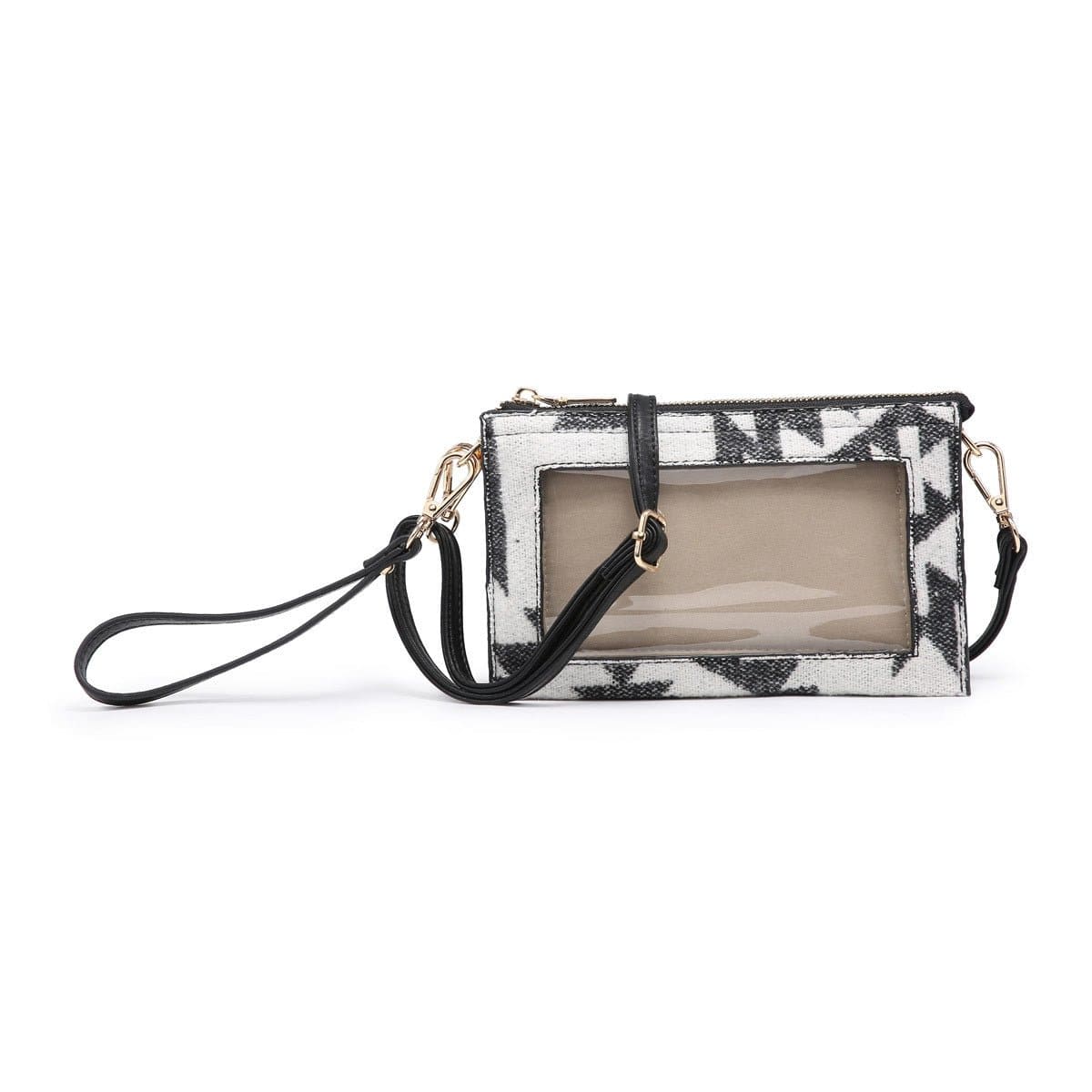 Three Compartments Crossbody w/Clear Phone Window