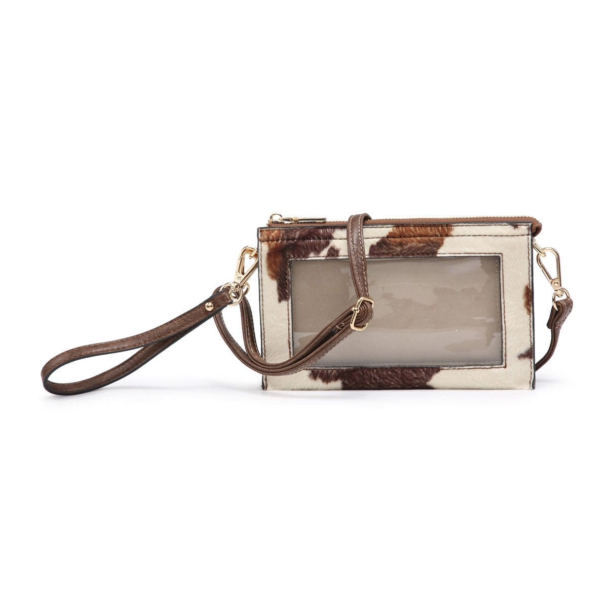 Three Compartments Crossbody w/Clear Phone Window