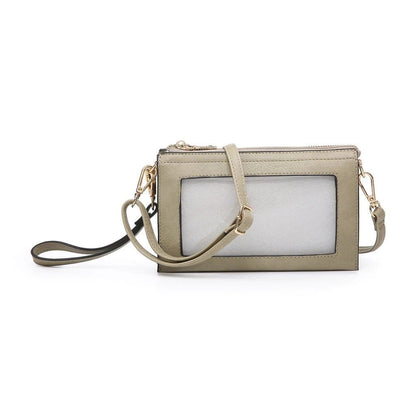 Three Compartments Crossbody w/Clear Phone Window