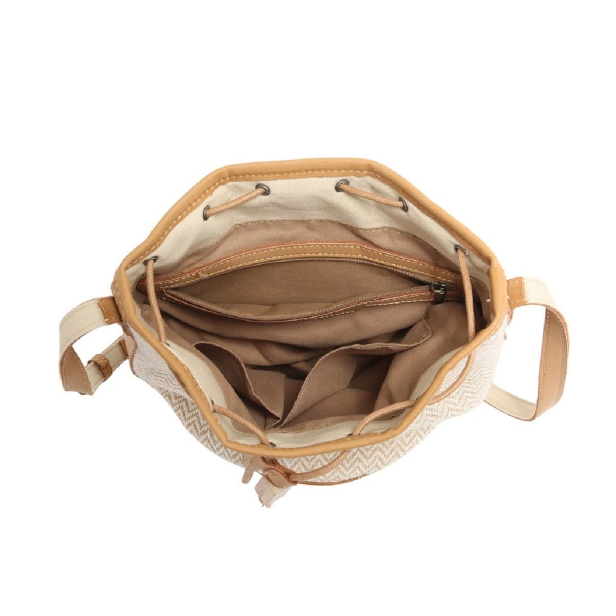 Drawstring Natural Woven Straw Bucket Crossbody