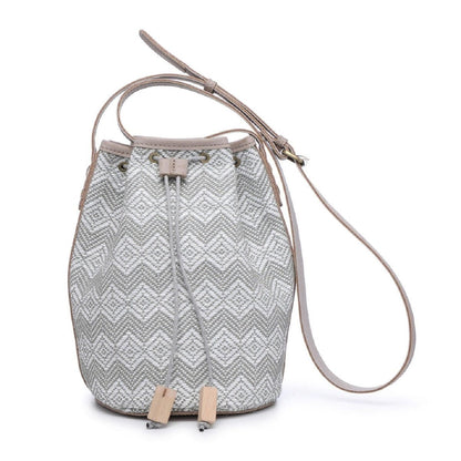 Drawstring Natural Woven Straw Bucket Crossbody