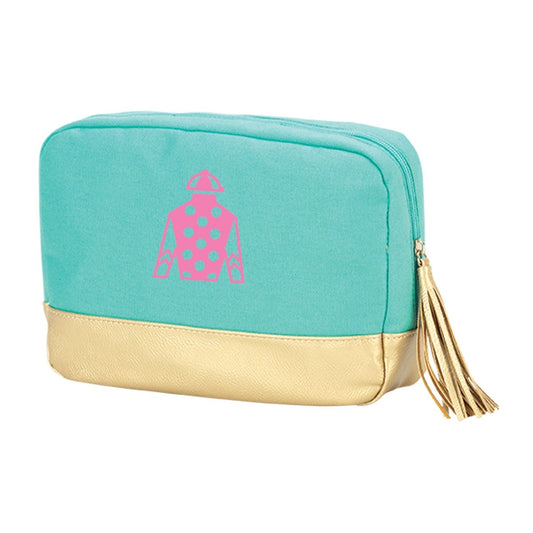 Pink Jockey Jersey Mint Cabana Cosmetic Bag